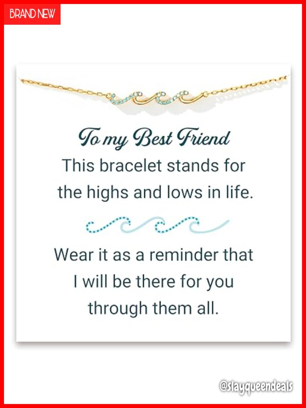 18K Gold Plated Sterling Silver Friendship Bracelet BFF Gift